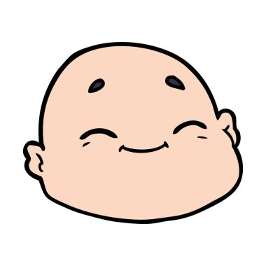 karikatür mutlu kel adam