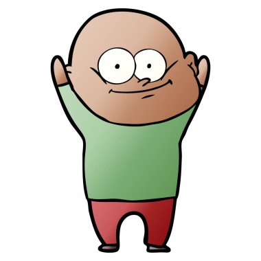 vektör çizim karikatür kel adam