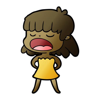 vektör çizim karikatür kadın söz