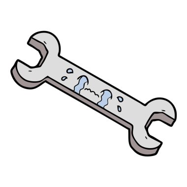 vektör çizim karikatür somun anahtarı