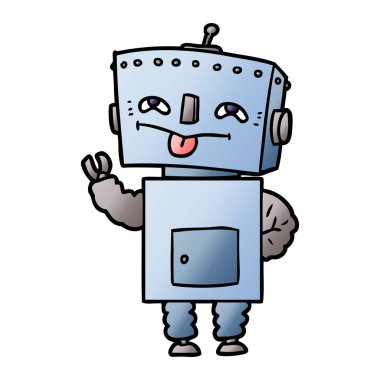 Çizgi film robotunun vektör çizimi