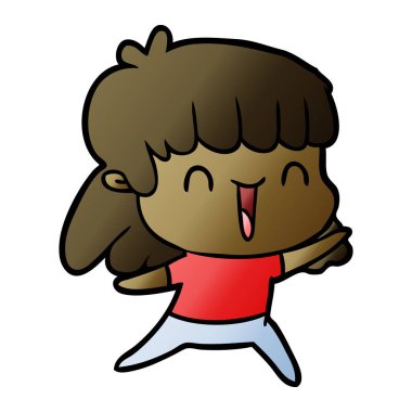 Çizgi filmdeki kadının vektör çizimi