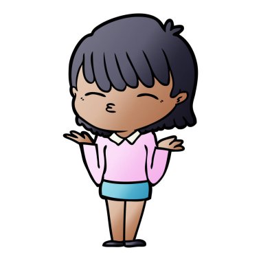 Çizgi filmdeki kadının vektör çizimi