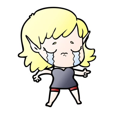 çizgi film ağlayan elf kızı