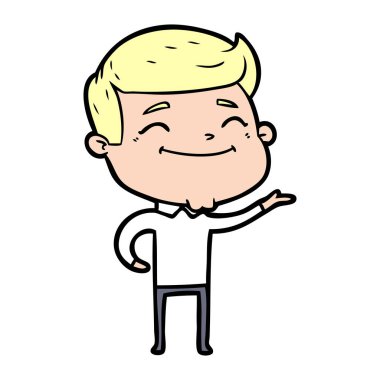 mutlu çizgi film adam vektör çizim