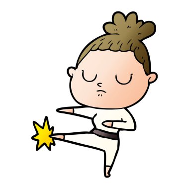 vektör çizim karikatür sakin kadın