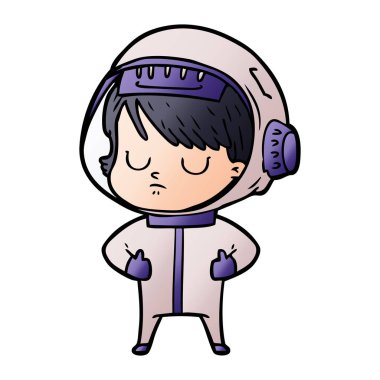 vektör çizim karikatür astronot kadın