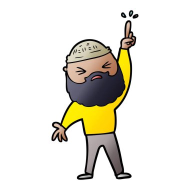 Sakallı çizgi film adamı.