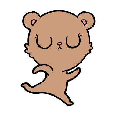 çalışan huzurlu karikatür ayı