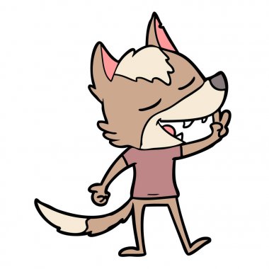 barış işareti veren çizgi film kurt