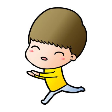 mutlu çizgi film çocuk vektör çizim