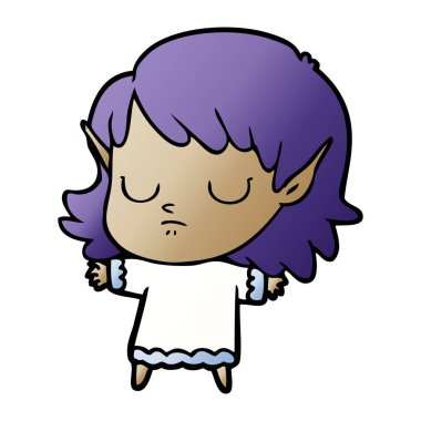 vektör çizim karikatür elf kızı