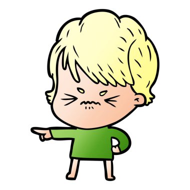 Çizgi filmdeki kadının vektör çizimi