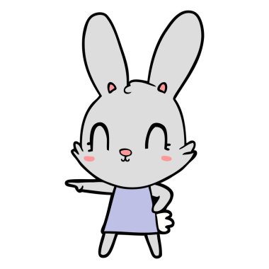 sevimli çizgi tavşan Giydir