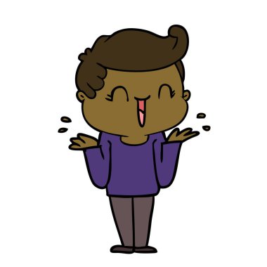 vektör çizim karikatür gülen çocuk