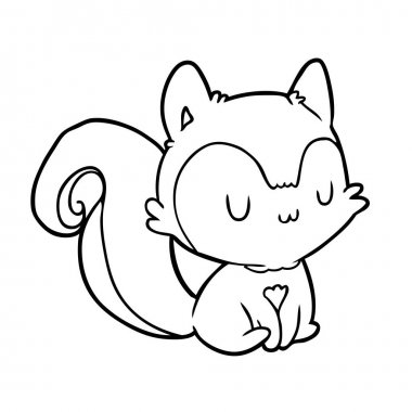 bir sincap çizgi çizme