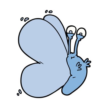 Komik karikatür kelebek vektör çizim