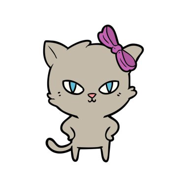 Çizgi film kedisinin vektör çizimi