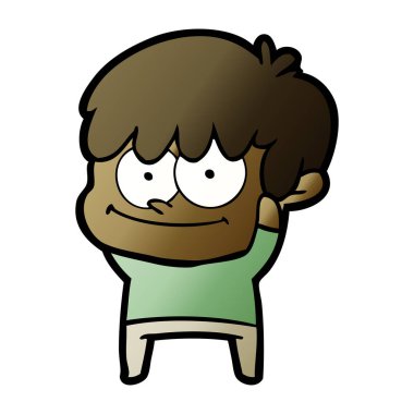 mutlu çizgi film adam vektör çizim