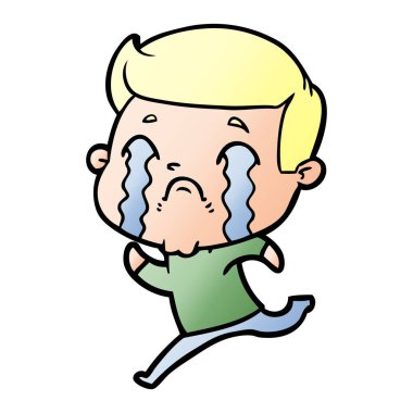 vektör çizim karikatür adam ağlıyor