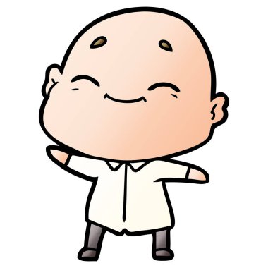 vektör çizim karikatür kel adam