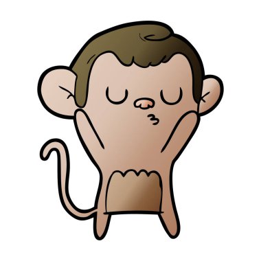 Çizgi film maymununun vektör çizimi