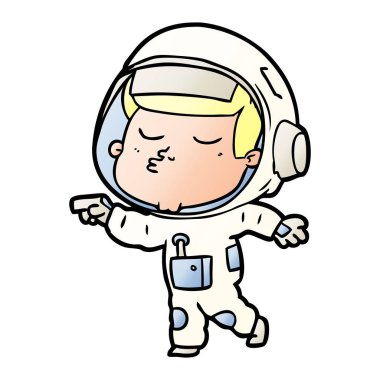 Çizgi film astronotunun vektör çizimi