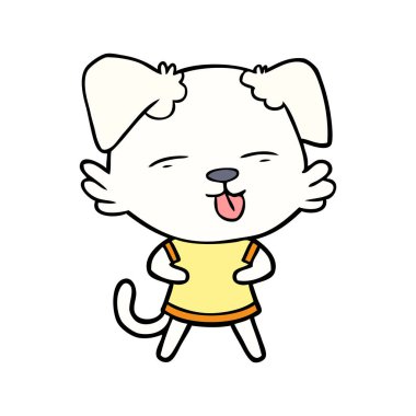 vektör çizim mutlu karikatür köpek