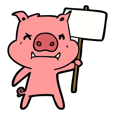 kızgın çizgi film domuz protesto