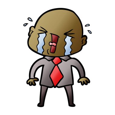 çizgi film ağlayan kel adam