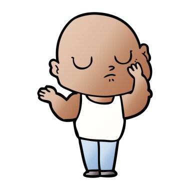 vektör çizim karikatür kel adam