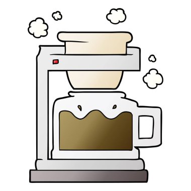 Çizgi film kahve demliğinin vektör çizimi