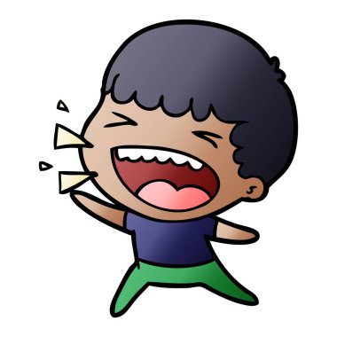 adam gülüyor karikatür vektör çizim