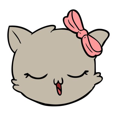 vektör çizim karikatür kedi yüz