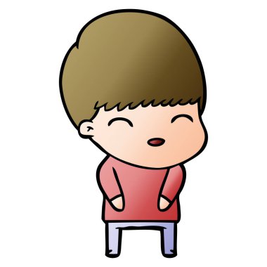 mutlu çizgi film çocuk vektör çizim