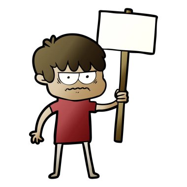 rahatsız çizgi film çocuk vektör çizim