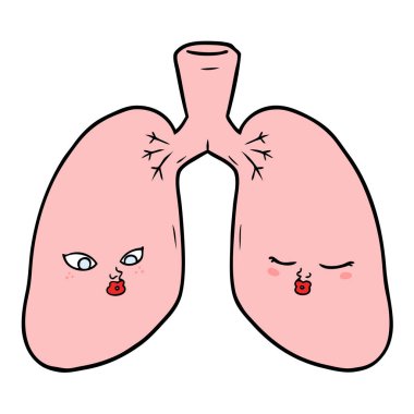 vektör çizim karikatür akciğer