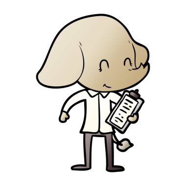 vektör çizim sevimli çizgi fil