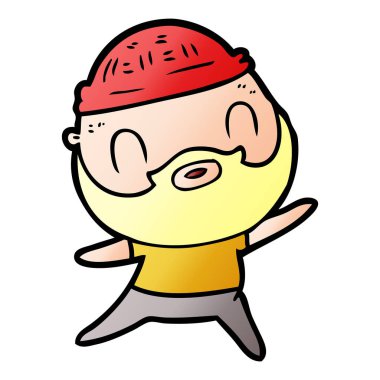 vektör çizim karikatür sakallı adam