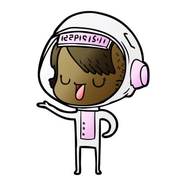 vektör çizim karikatür astronot kadın