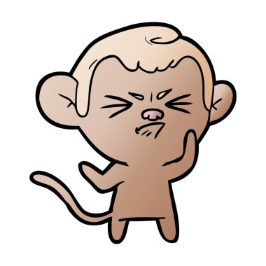 vektör çizim karikatür rahatsız maymun