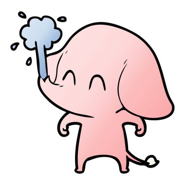 vektör çizim sevimli çizgi fil