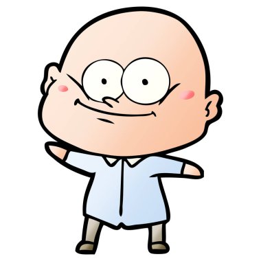 vektör çizim karikatür kel adam