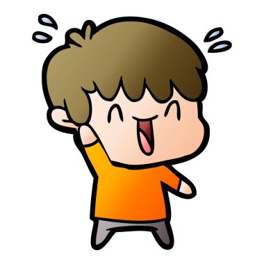 vektör çizim karikatür gülen çocuk