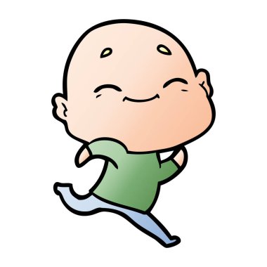 vektör çizim karikatür kel adam