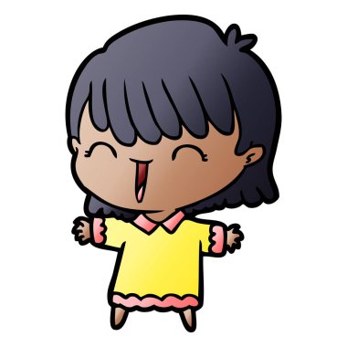 Çizgi filmdeki kadının vektör çizimi