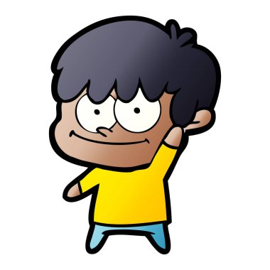 mutlu çizgi film adam vektör çizim