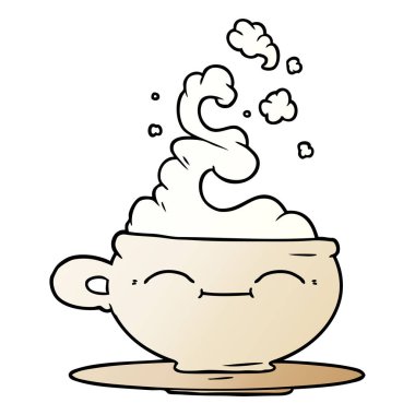 çizgi film sıcak fincan kahve