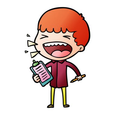 adam gülüyor karikatür vektör çizim