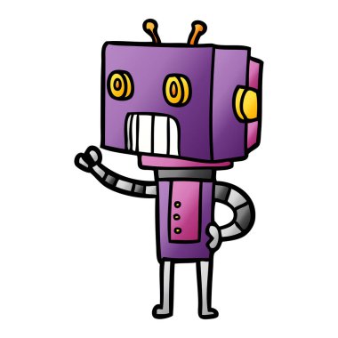 Çizgi film robotunun vektör çizimi